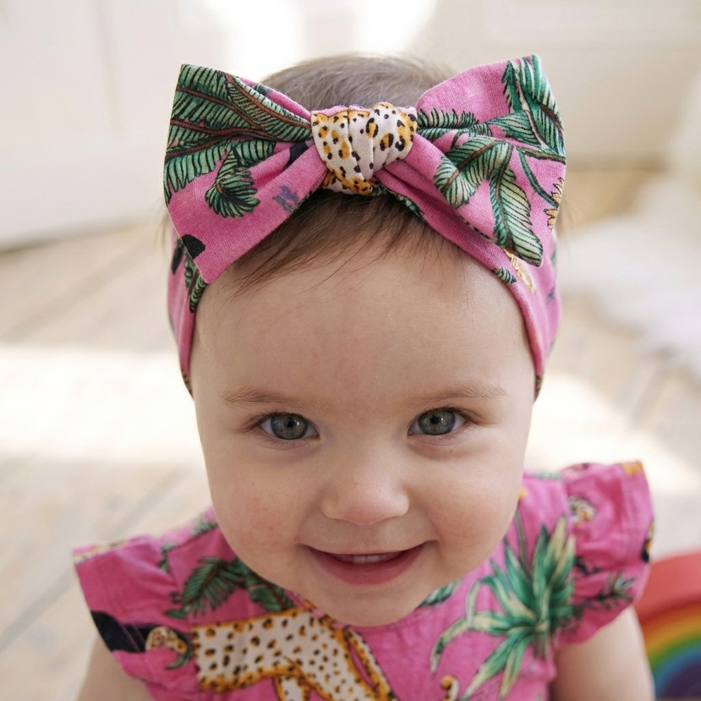 Pink Safari Baby Headband