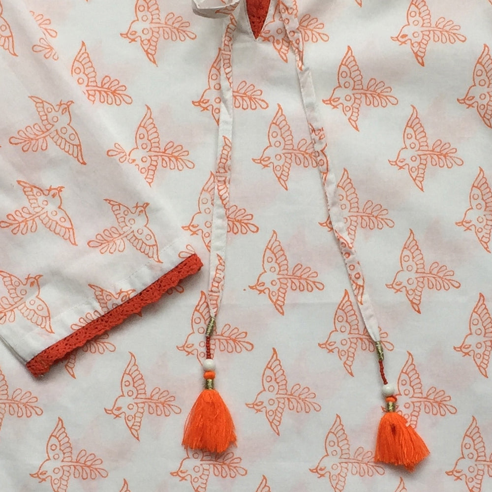 Capri Orange Split Side Kaftan