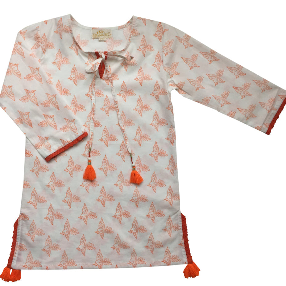 Capri Orange Split Side Kaftan