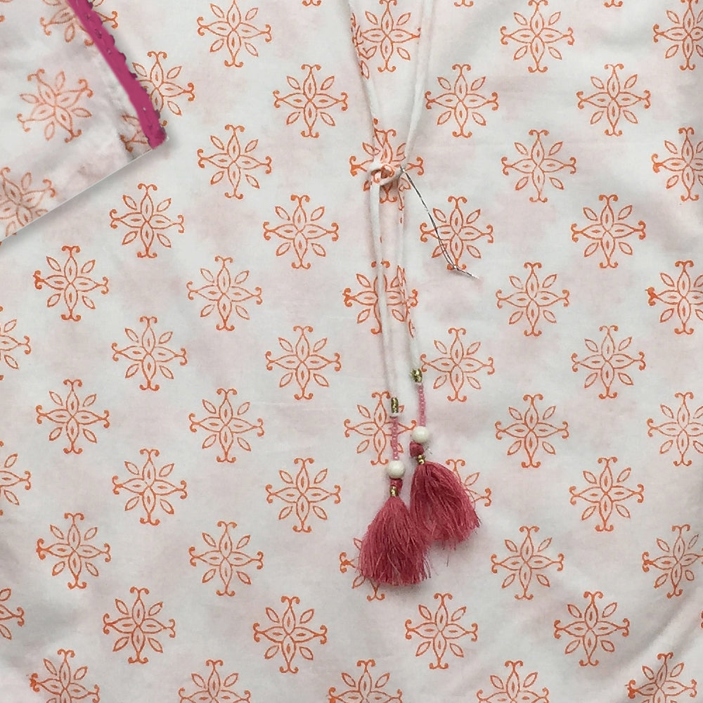 Kerala Orange Block Print Kaftan