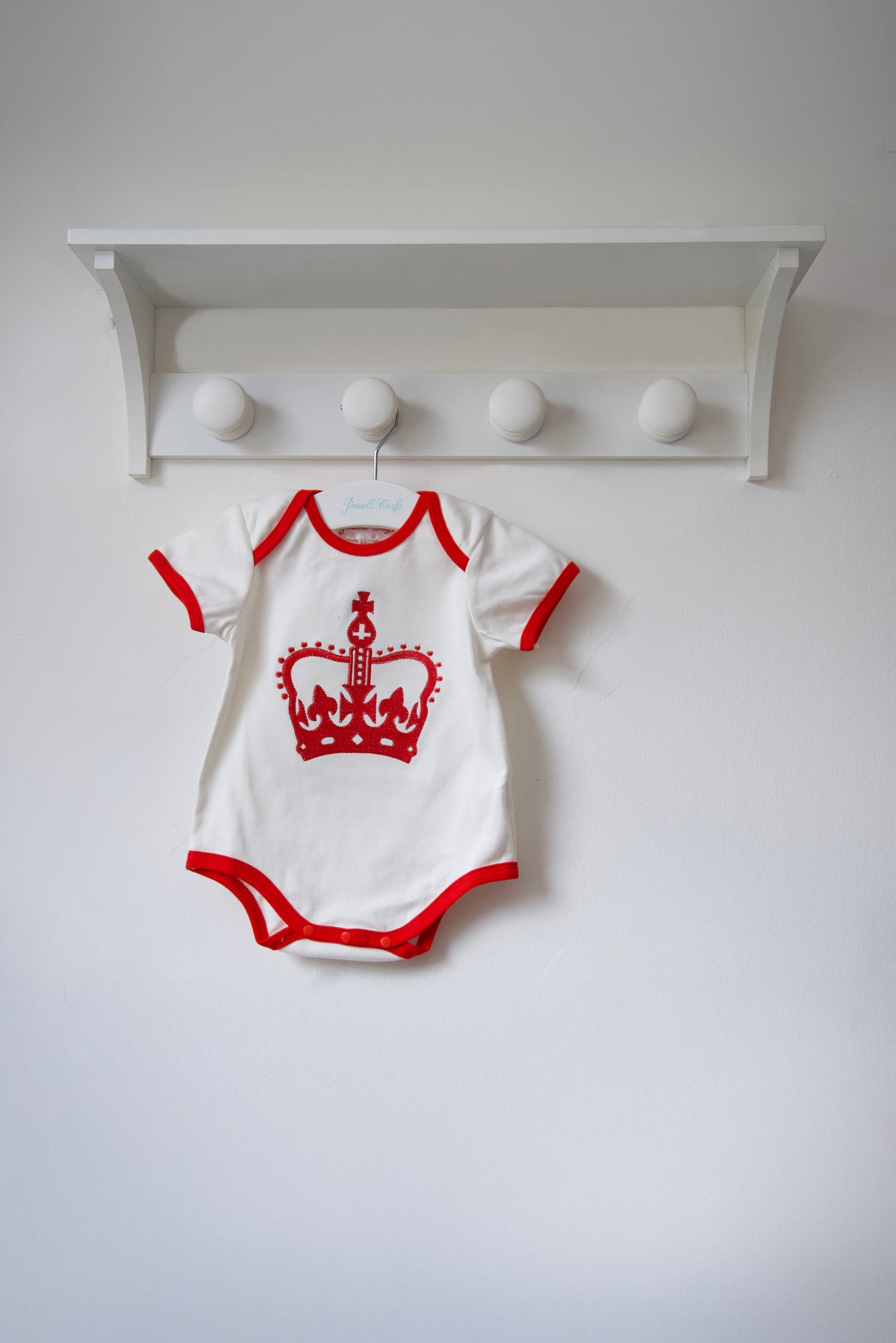 Embroidered Crown Baby Grow