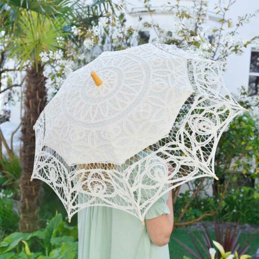 Cream Lace Parasol