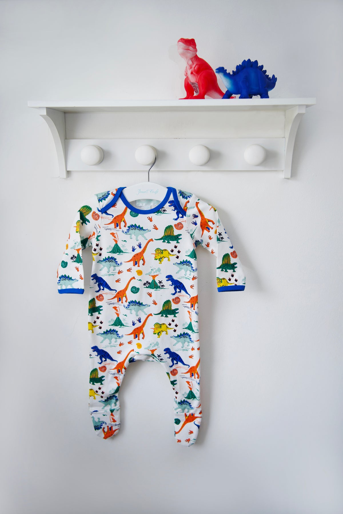 Colourful Dinosaur Print Jumpsuit With Feet