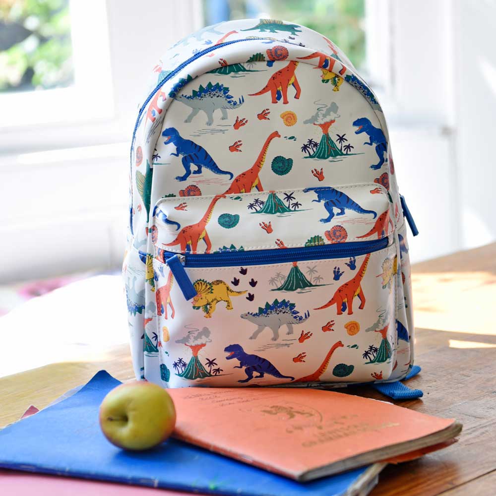 dinosaurs print canvas mini backpack purse Dinosaur for Students Boys Girls Hand-drawn Retro School Bag Travel Daypack Rucksack Kawaii Dinosaur Backpack - Kawaii
