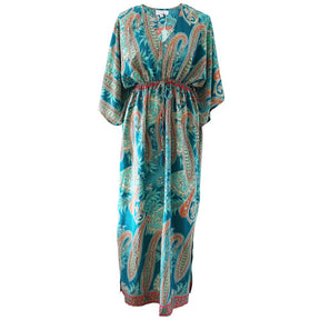 Aspen - Turquoise Dress With Tassels Front View