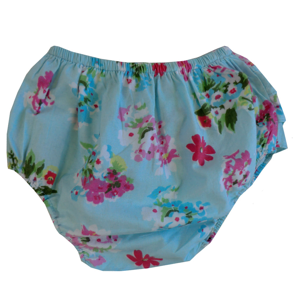 Blue Floral Print Frilly Knickers