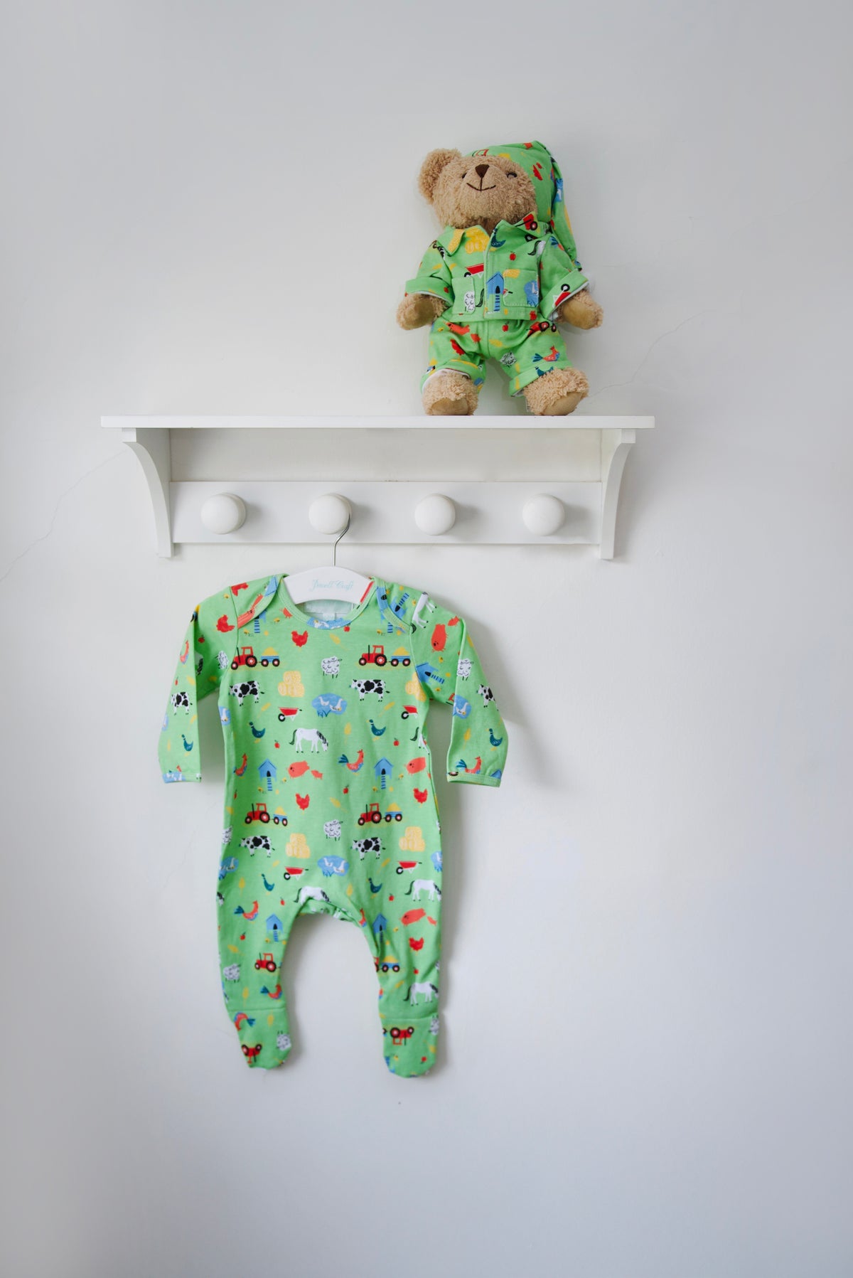 Farmyard Print Jumpsuit With Feet