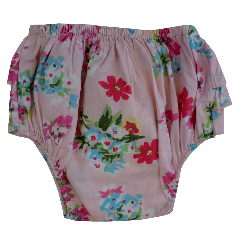 Pink Floral Print Frilly Knickers