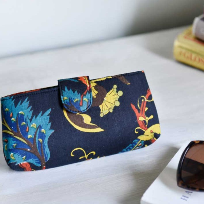Burnt Orange Print Padded Glasses Case