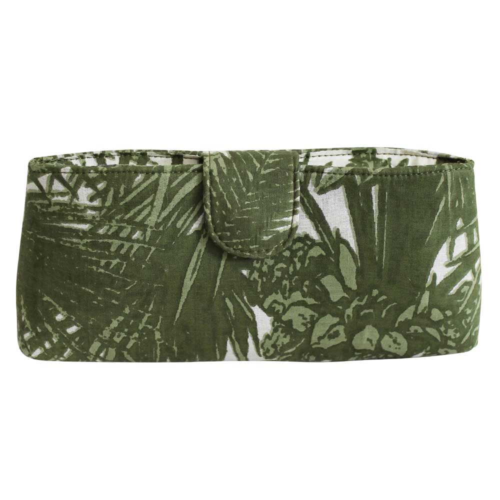 Tropical Green Fern Print Padded Glasses Case