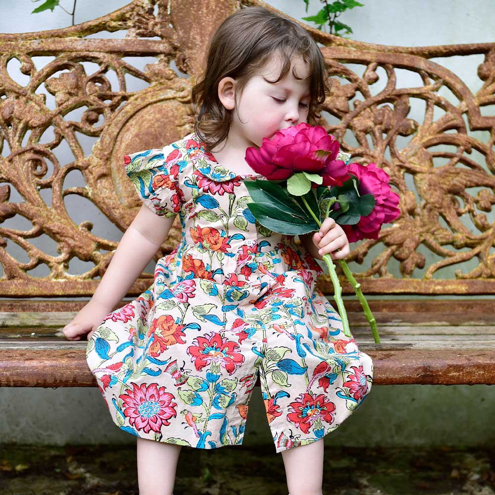 Floral Garden Button Down Dress With Peter Pan Collar