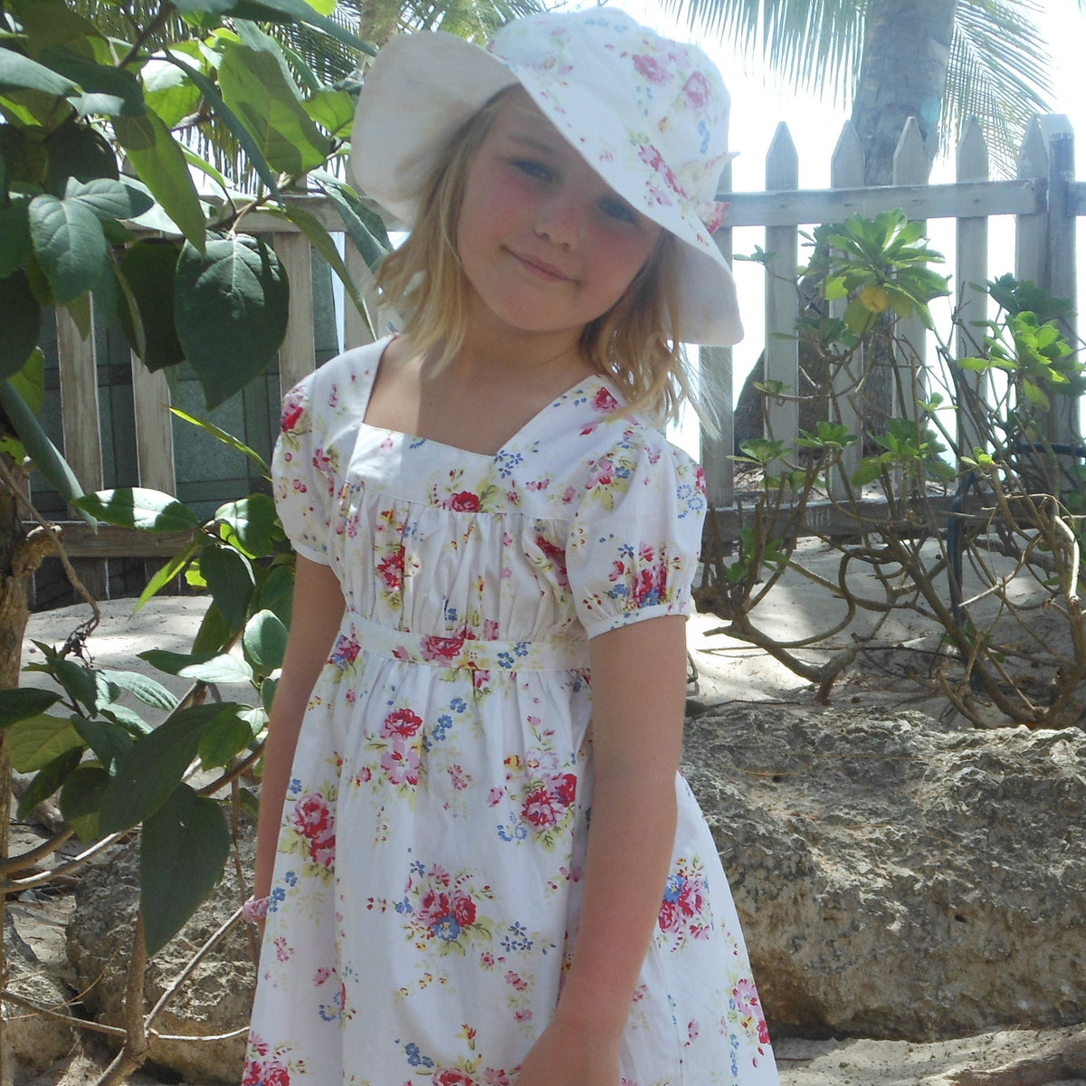 White Rose Floral Girls Dress