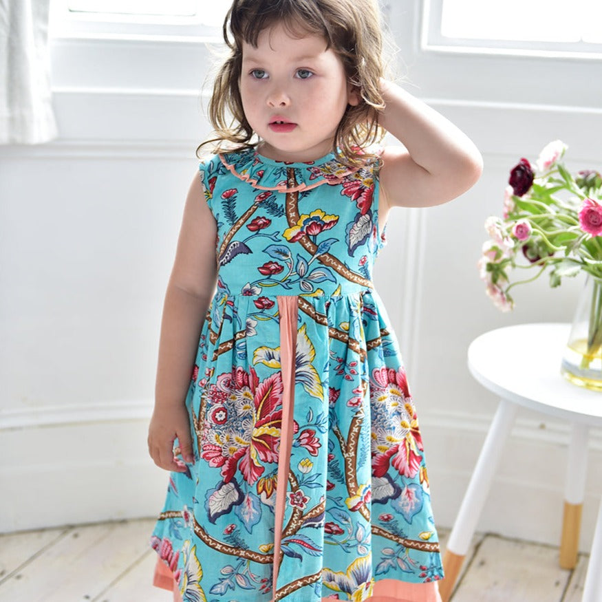 Blue Orchid Pinafore Dress
