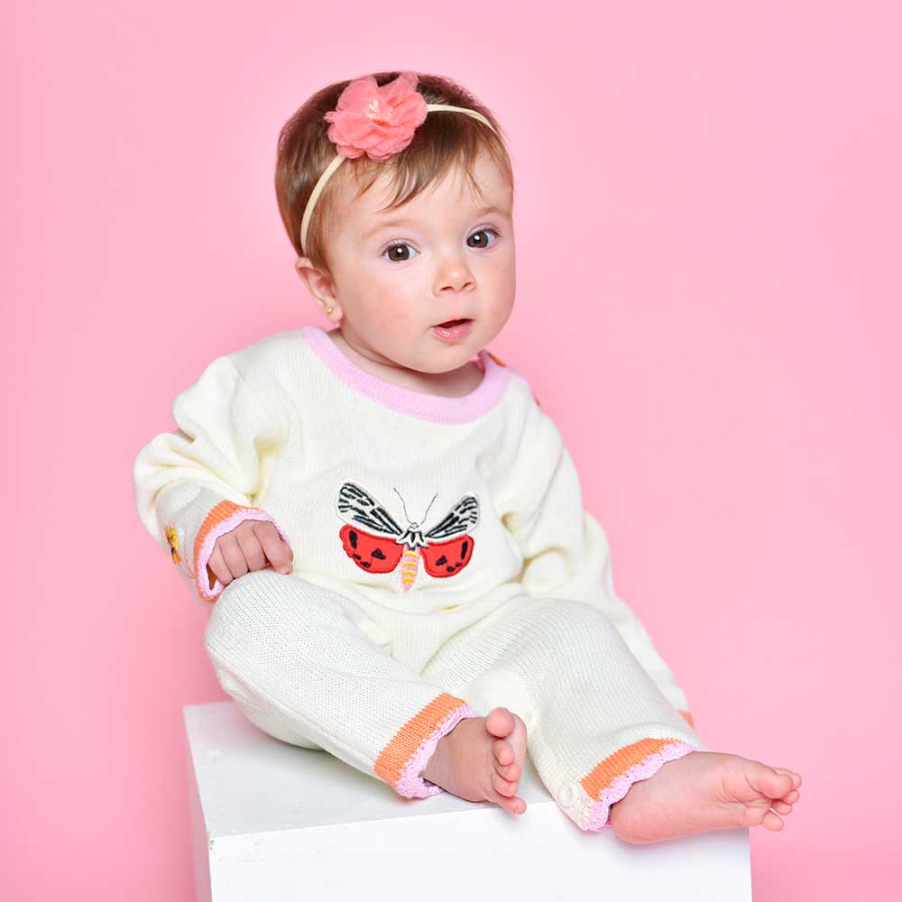 Butterfly long Sleeve Knitted Jumpsuit