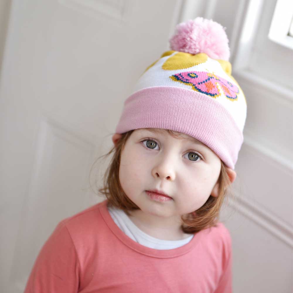 Child's Butterfly Knitted Hat