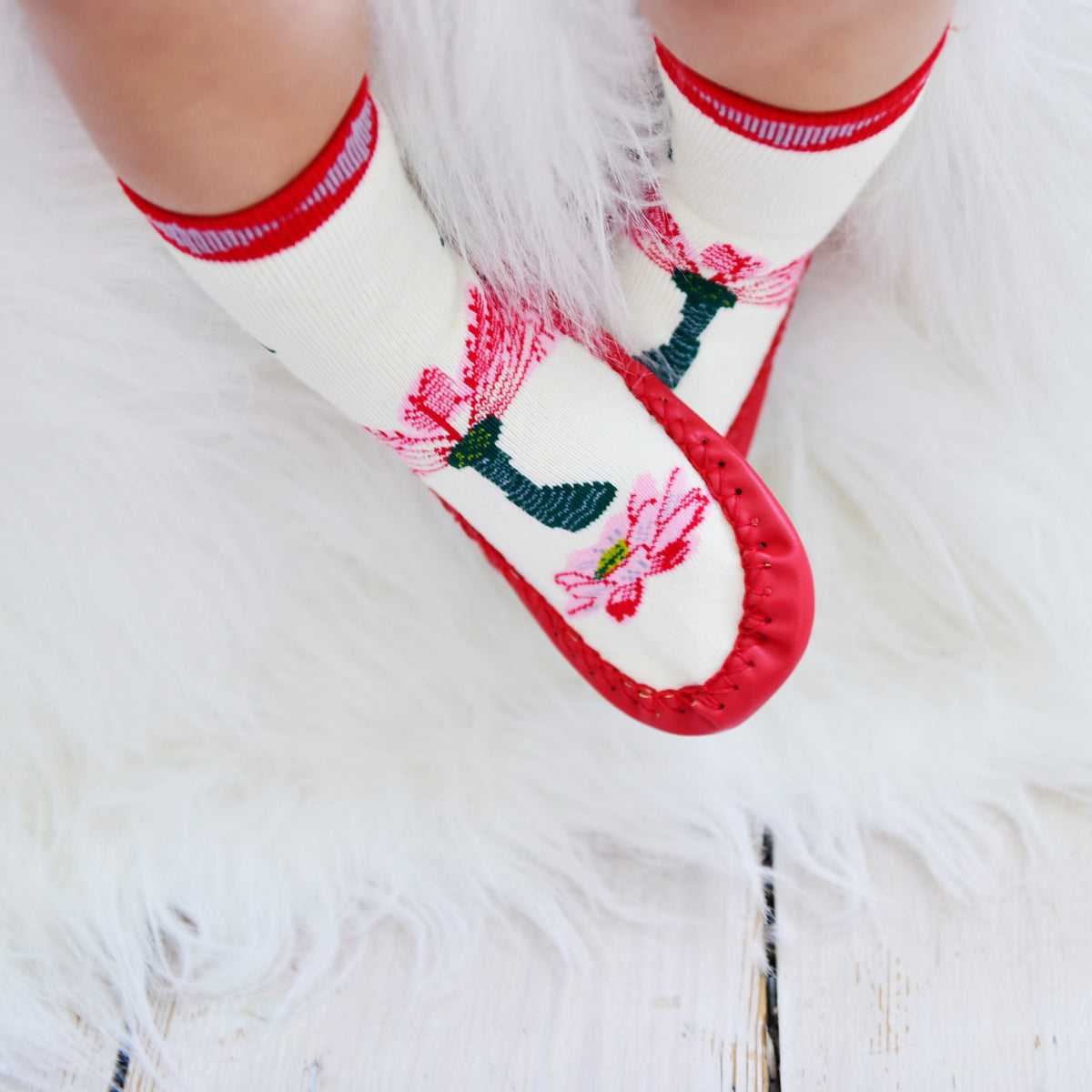 Sultan’s Garden Knitted Moccasin Slippers