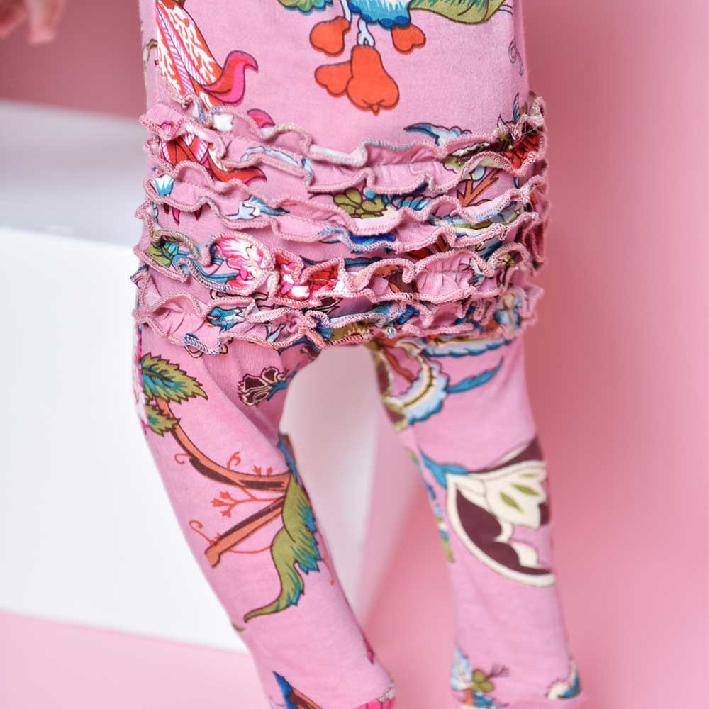 Dusky Pink Exotic Flower Jumpsuit With Zip