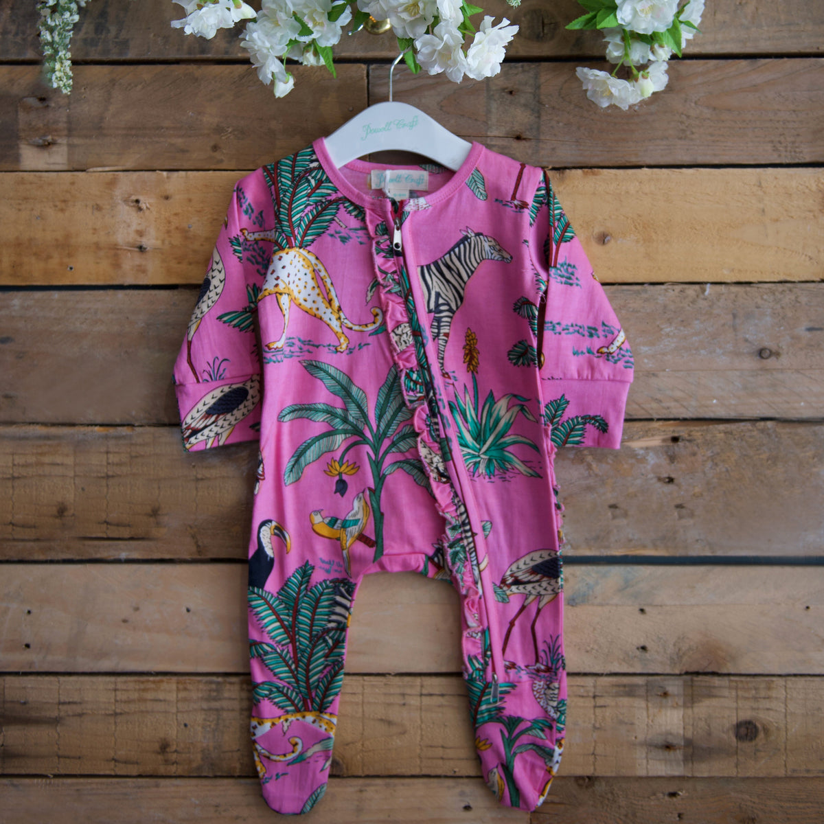 Pink Safari Jumpsuit With Zip