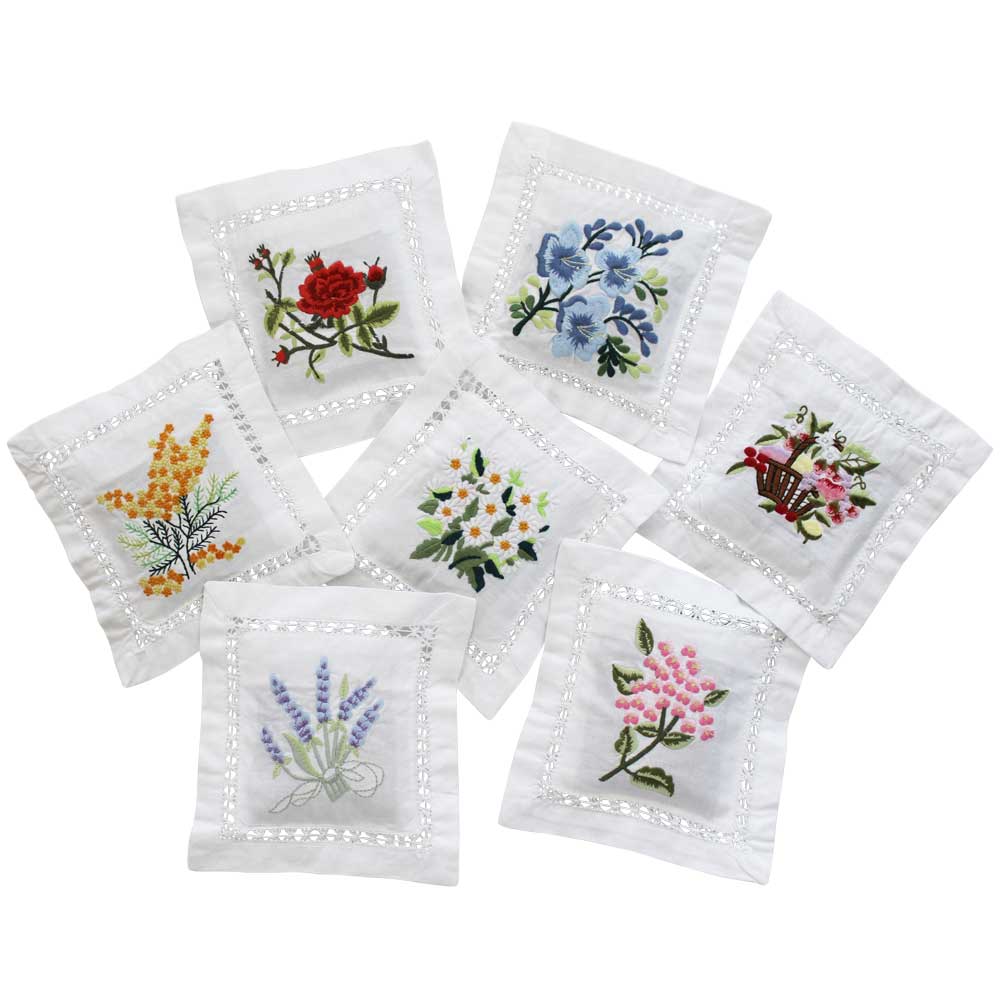 Assorted Colour Embroidered Filled Sachet