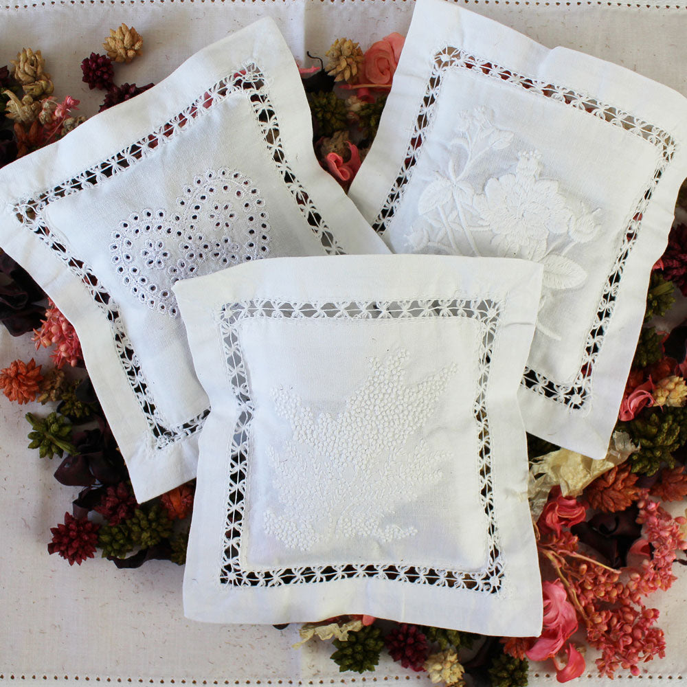 Assorted White Embroidered Filled Sachet