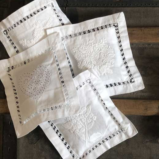 Assorted White Embroidered Filled Sachet