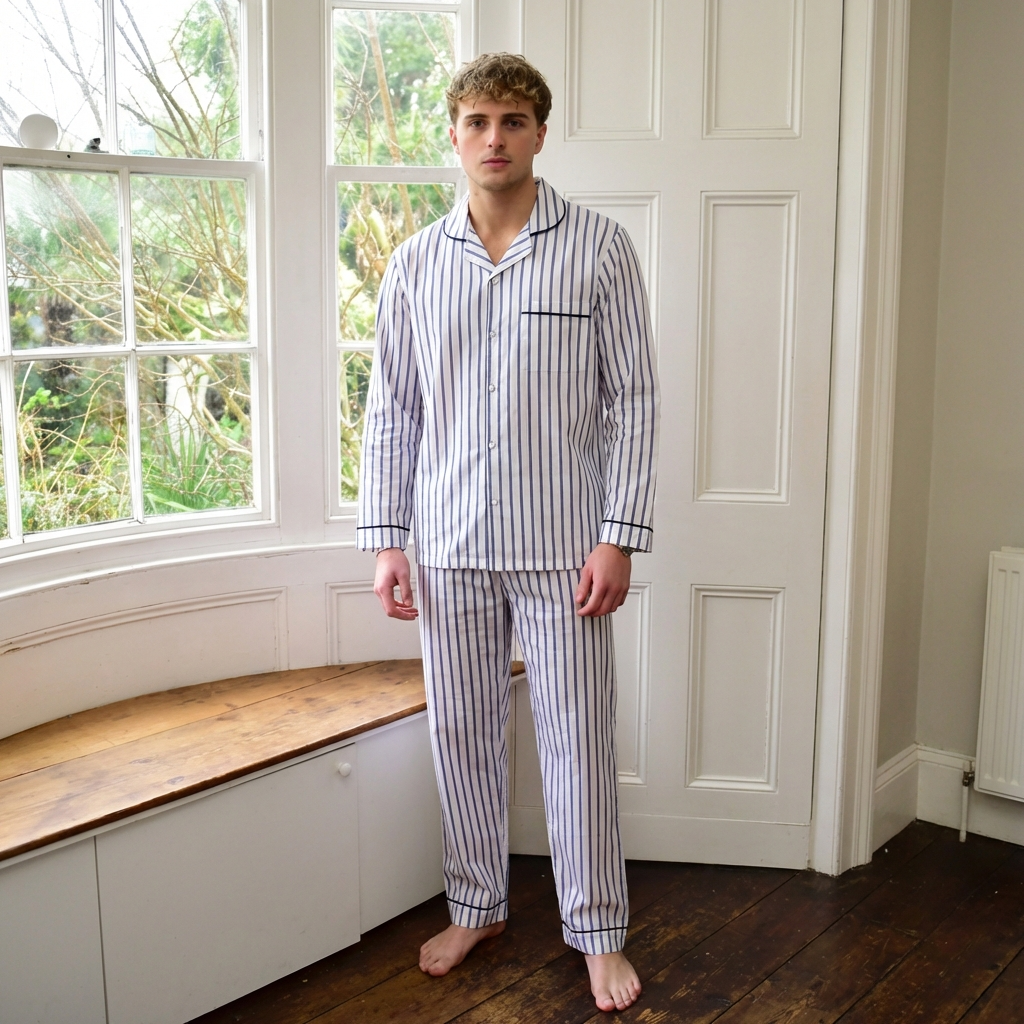 Pigiama Uomo Fred In Modal A Righe Bianche E Rosse