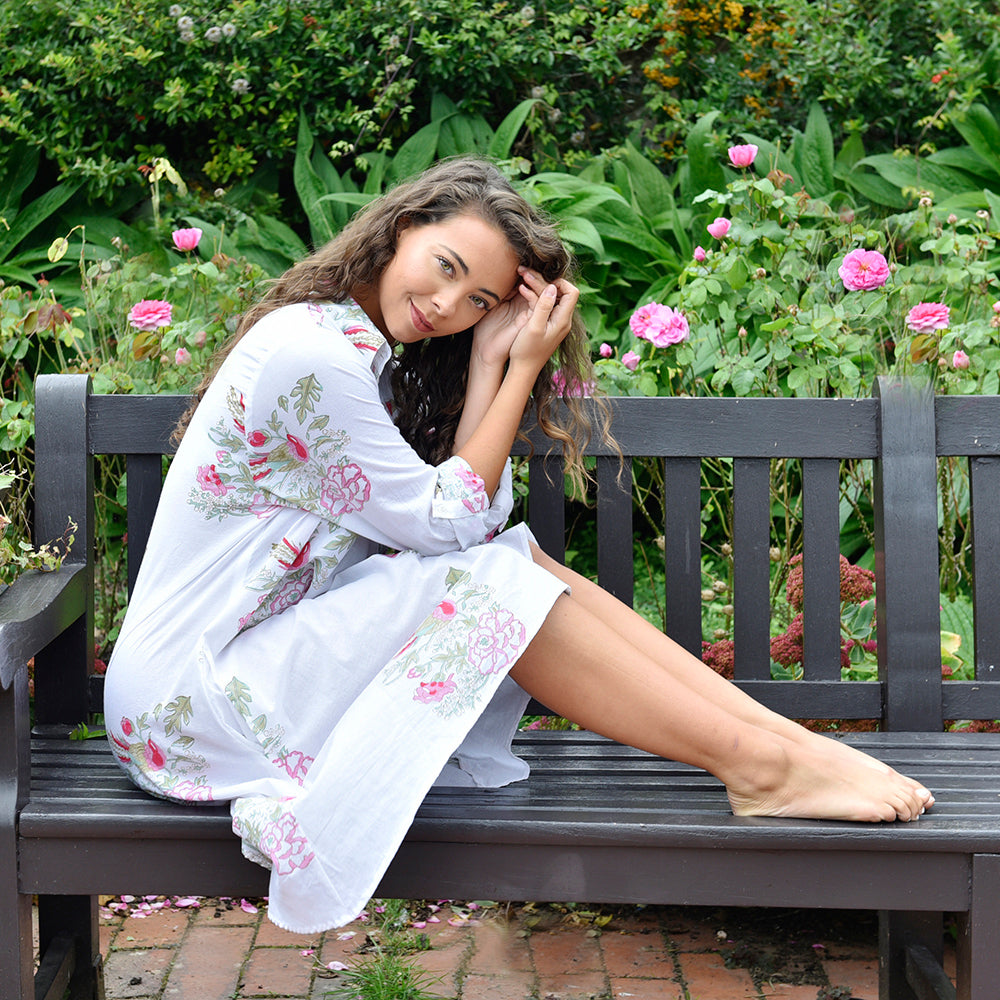 Natalia Pink and Cream Floral Print Dress main image 0
