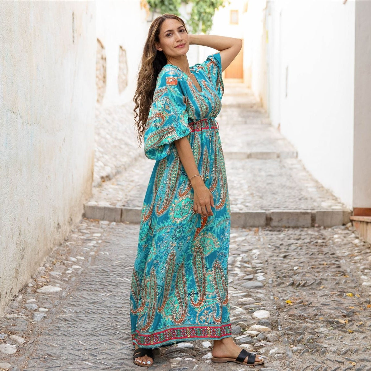 Aspen - Turquoise Dress With Tassels