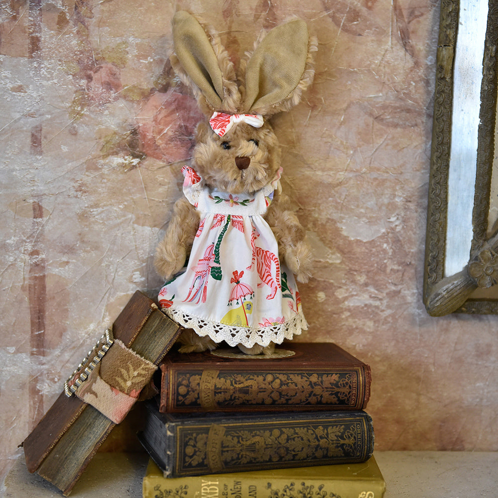 Small Rabbit Teddy With Sultan’s Garden Print Dress