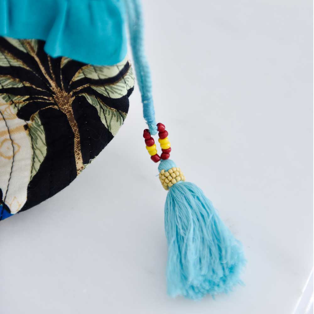 Pagoda Print Lined Balloon Shaped Wash Bag