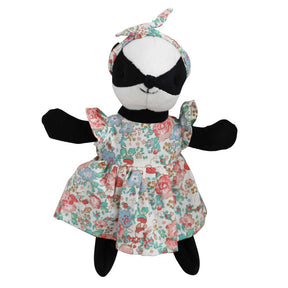 Mrs Badger With Floral Dress & Headscarf Soft Toy