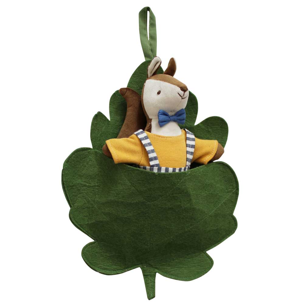 Mr Squirrel With Mustard Top & Stripy Dungarees Soft Toy