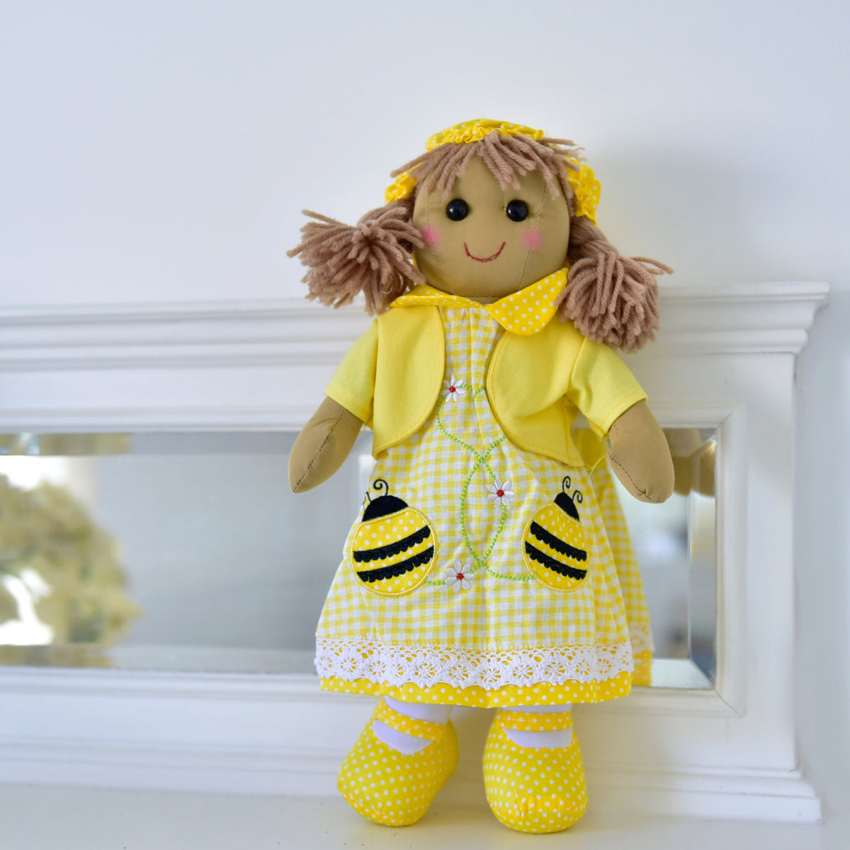 Yellow Bumble Bee Dress Rag Doll 40cm