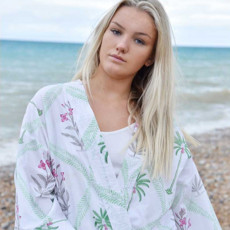 Floral Pink Palm Summer Jacket