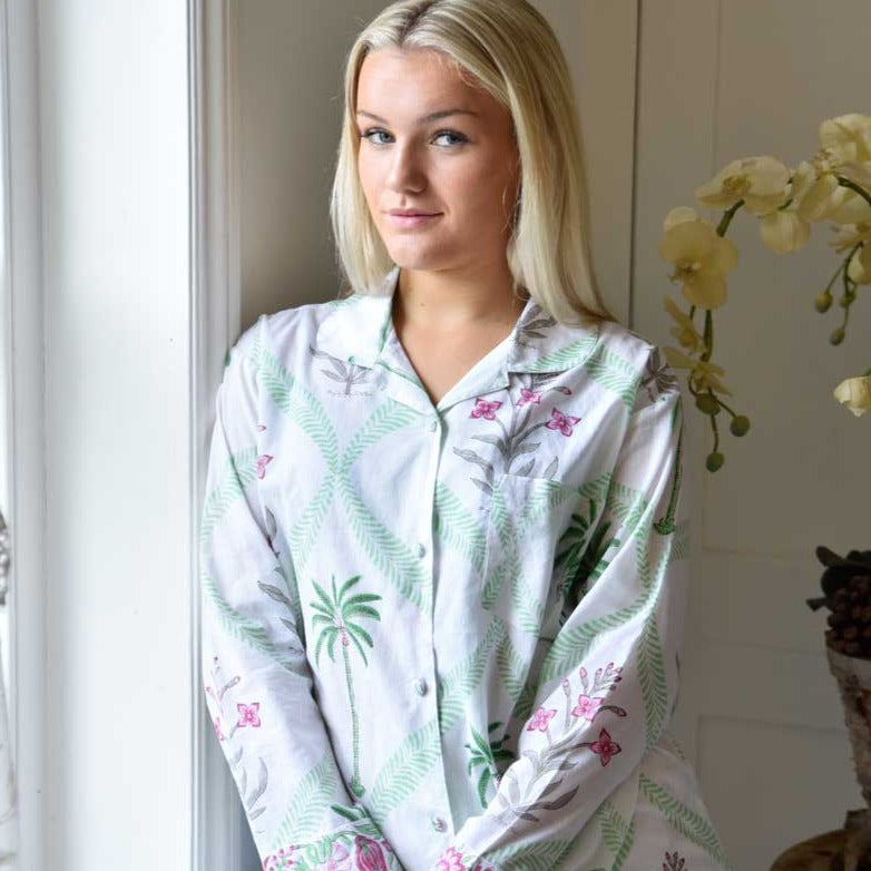 Floral Pink Palms Pyjamas