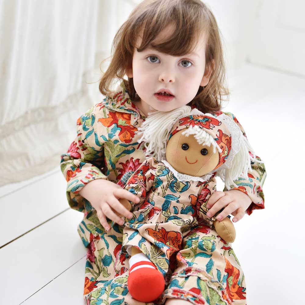 40cm Floral Garden Dress Rag Doll