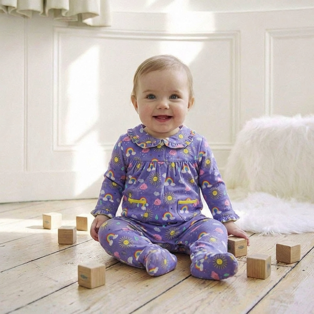 Sunshine Print Baby Jumpsuit