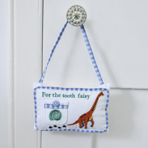 Oblong Tooth Fairy Pillow Colourful Dinosaur Design