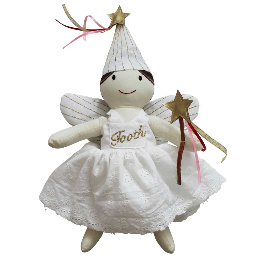 White Tooth Fairy Doll from Powell Craft Front View