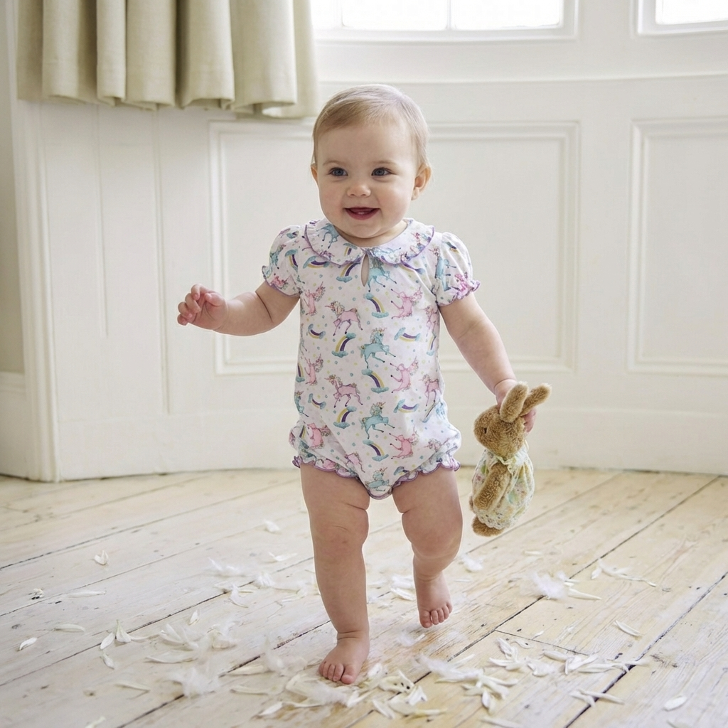 ユニコーンプリント ベビーグロウ