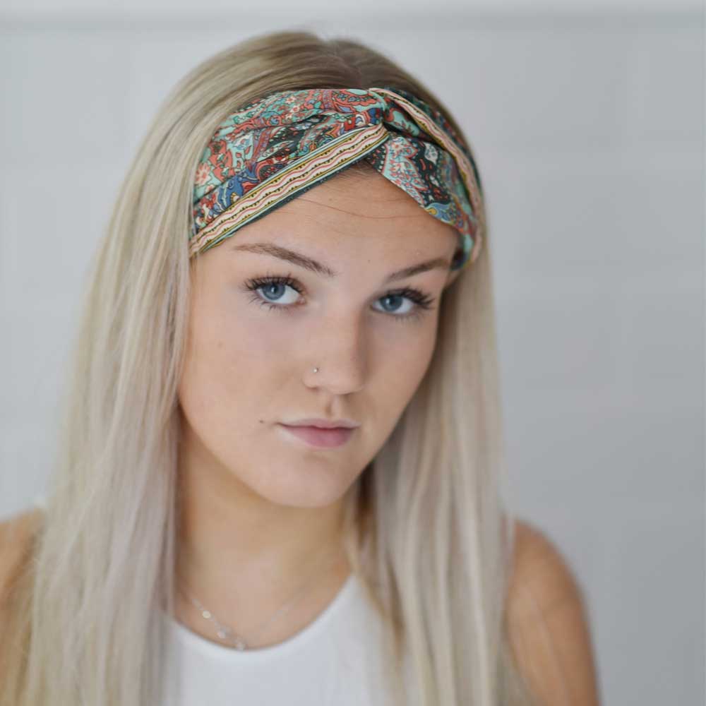 Brown, Orange & Paisley Viscose Headband