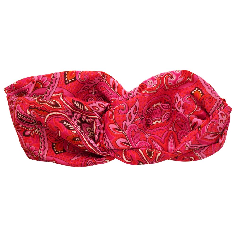 Red & Pink Paisley Viscose Headband