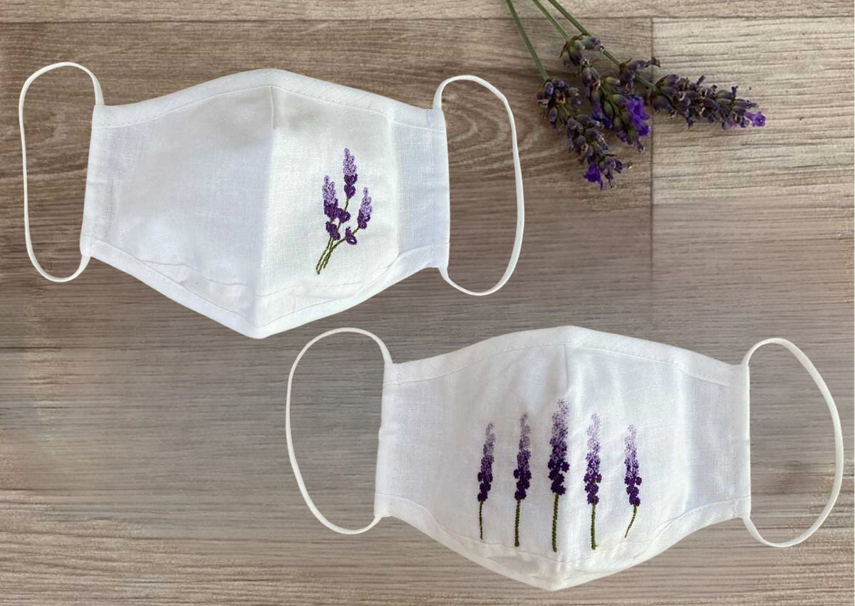🎁 Lavender Embroidered Face Mask 3 or 5 Sprigs (100% off)