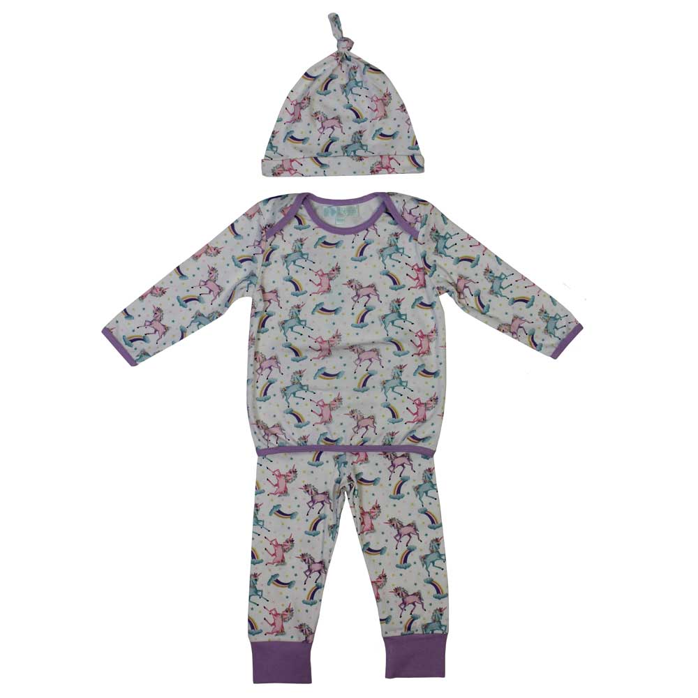 Unicorn Cotton Jersey Pyjama & Hat Set
