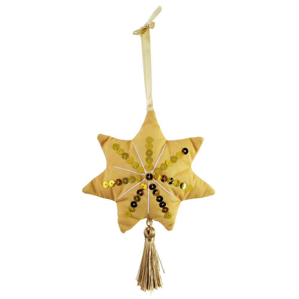 Star Christmas Hanging Decoration Lavender Filled