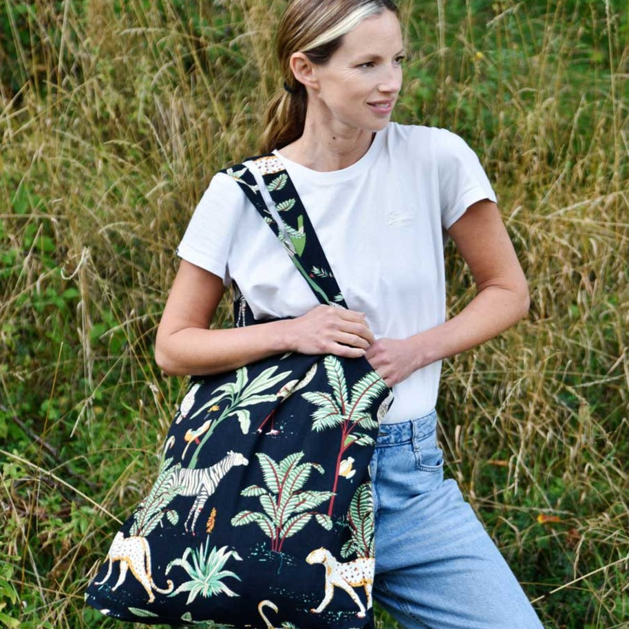 Safari at Night Cotton Canvas Tote Bag