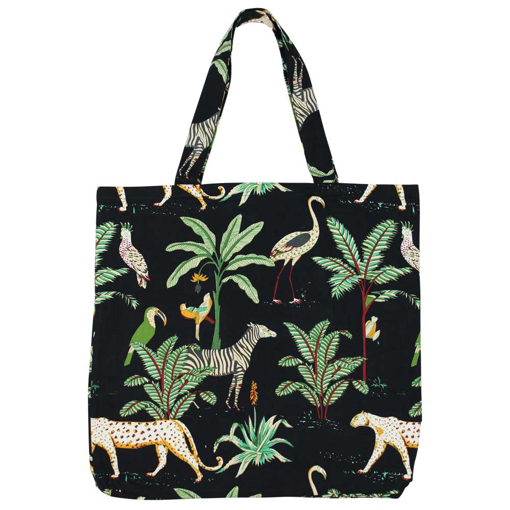 Safari at Night Cotton Canvas Tote Bag