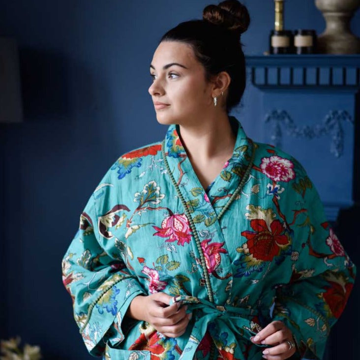teal silk dressing gown Aqua Blue Bridal Robe Long Satin Kimono Robe for Bride Bridal Shower Gift for Sister Bridesmaid Dressing Gown Satin Robes for Women