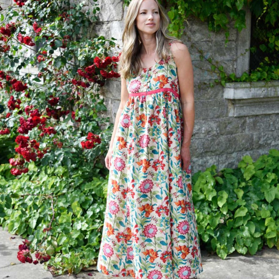 ‘Clarissa’ Floral Garden Camisole Cotton Dress