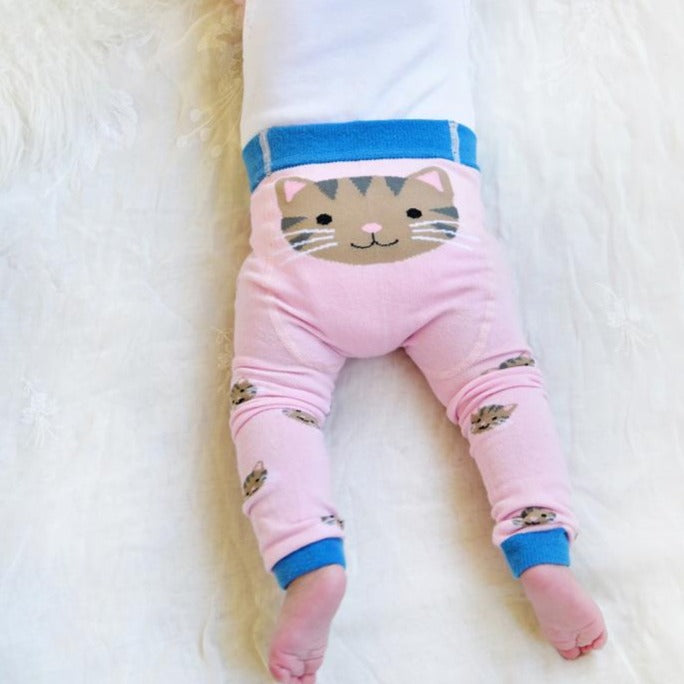 Kids' Leggings with Cat Face Print